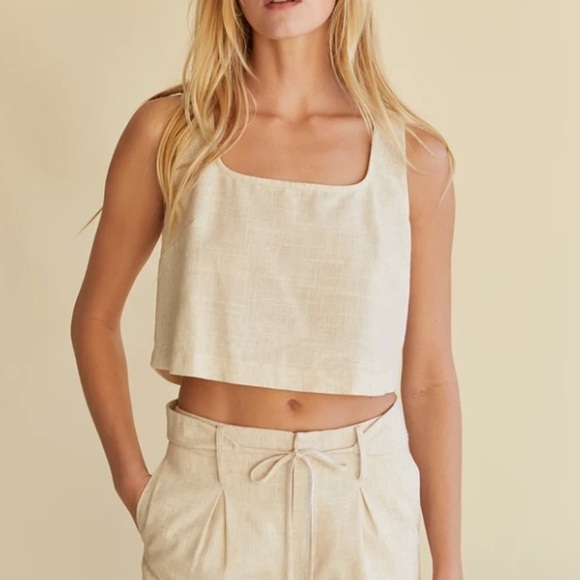 Crescent Tops - Crescent Linen Tank